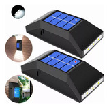 Lámpara Solar Recargable Luz Solar Exterior Pared 2 Piez [u]