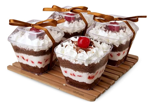 Vaso Postre Degustación Con Tapa 180 Cc Vasito X 240 U(caja)