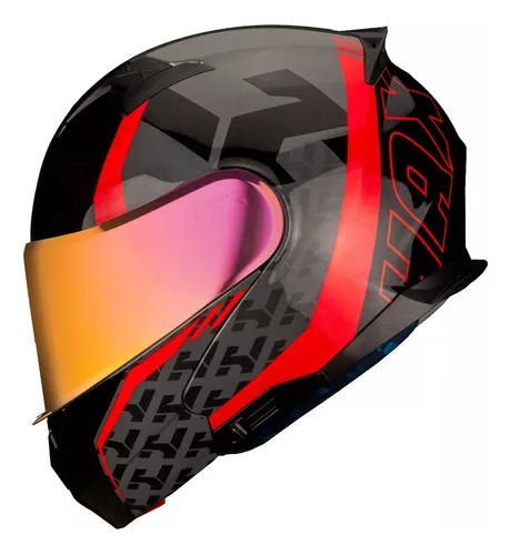 Casco Abatible Hax Amatista Wind Rojo Brillante