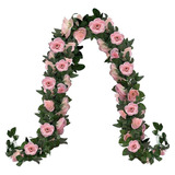 Qian Paquete De 2 Rosas Flores Artificiales Enredaderas  [u]