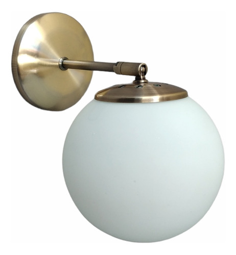 Aplique Pared Globo Esfera Vidrio Opal Satinado Ø18 Bronce V