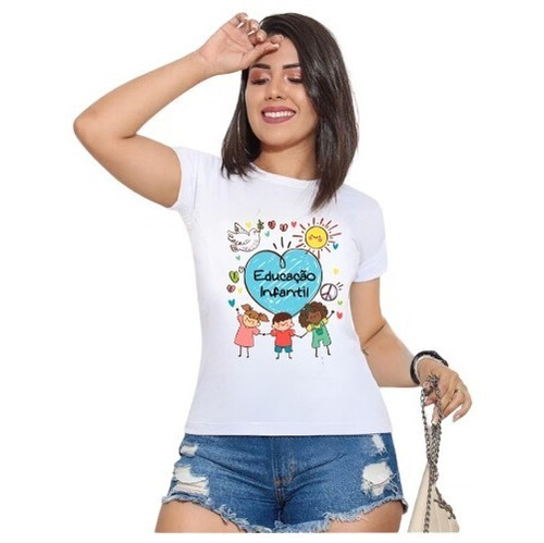 Camiseta Blusa Feminina Profissões Educação Infantil Atacado