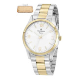 Relógio Champion Elegance Prata Dourado Feminino Cn24860sa