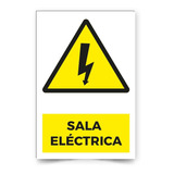 Señal Autoadhesiva Sala Eléctrica 20x13cm