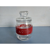 Antigo Pote De Vidro Para Banheiro Da Avon Com Tampa