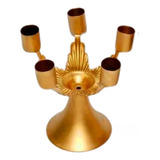 Candelabro 5 Brazos Decorativo Para Cinco Velas Dorado Vela 