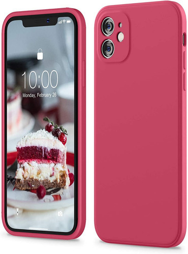 Carcasa Full Silicona Cubre Cámaras Para iPhone 11  (2 Cámaras) - Color Fucsia