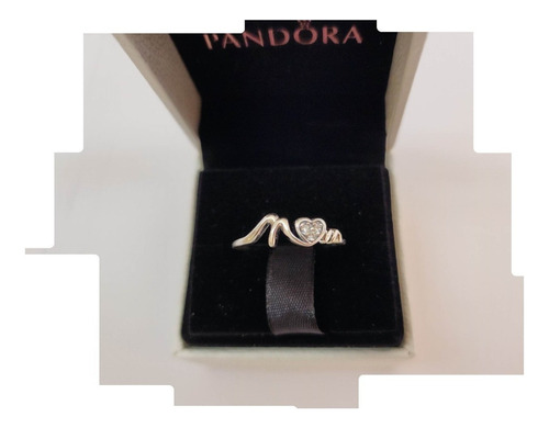 Anillo Pandora Regalo Dia De Las Madres Love Mom Mama Plata