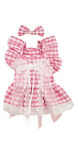 Qwinee Bow Decor Vestido De Perro De Encaje Princesa Gato Ve