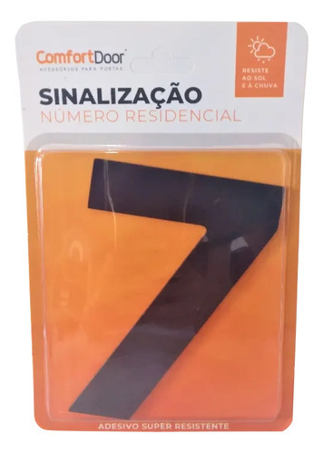 Numero 7 Chapa 125mm Acm Preto Comfortdoor Cor 7 - Preto