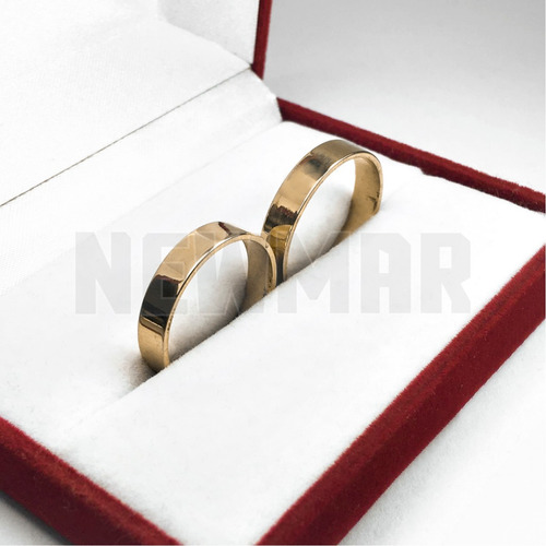 Par Alianzas Oro 18 K 12 Grs Lisas Casamiento Compromiso