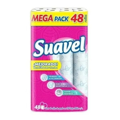 Papel Higiénico Suavel 200 Hojas Dobles 48 Rollos | MercadoLibre