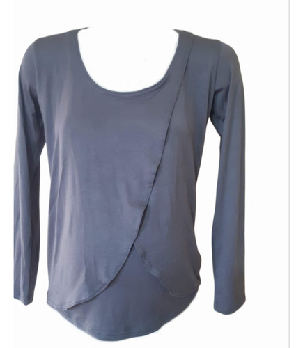 Polera Maternal Y Lactancia. Gris