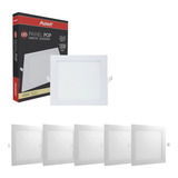 Kit 06 Painel Led Plafon 18w Quadrado Embutir Neutro 22x22 Cor Branco 110v/220v