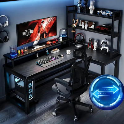 Escritorio Gamer Vivanido en L con Estación de Carga USB y Enchufes, Fibra de Carbono 120x100x75cm Reversible, Soporta 300kg, Mesa para PC Oficina y Gaming | Envío gratis