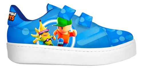 Tenis Stumble Guys Azul Videojuego Velcro Infantil | Meses sin interés