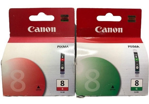 Pack Kit  2 Cartuchos De Tinta Original Canon Cli-8 R Y V 