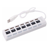 Regua Usb 2.0 Hub 7 Portas Hi-speed 500gb *branco* Novo Nf