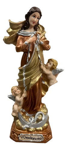 Virgen María Desatanudos De Resina Figura Religiosa 21 Cm