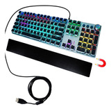 Teclado Mecanico Gamer Rgb Aula S2058 Metal Qwerty Alambrico