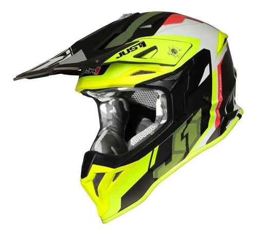  Casco Just 1 J39 Reactor Amar/rojo/titanio T:xl-bmmotopart