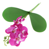 Orquídeas Artificiales De Seda, 33 Cm, Con Hojas Verdes [du]