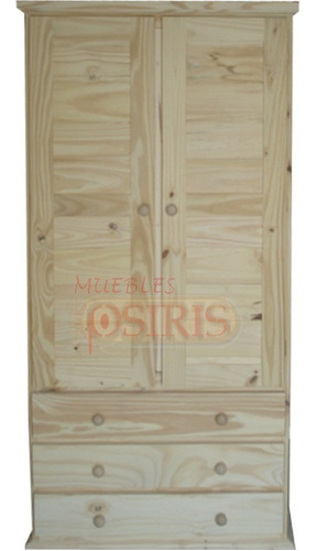 Ropero En Pino 80 X 55cm Placard 2 Pta  3cajo Muebles Osiris