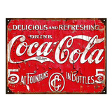 Cartel De Chapa Vintage Bebida Coca Cola B030 30x40cm