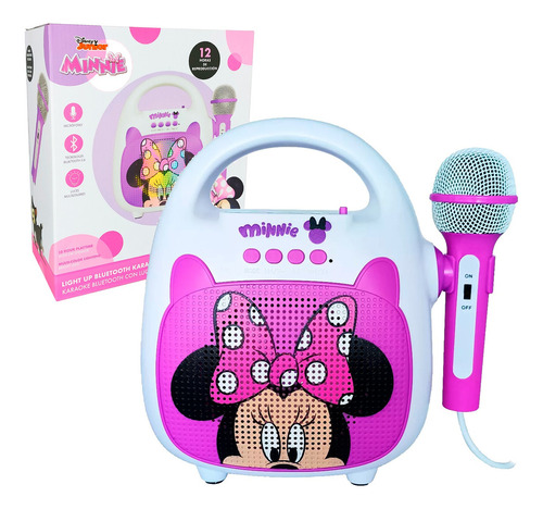 Parlante Portatil Bluetooth Karaoke Disney Minnie Color Blanco