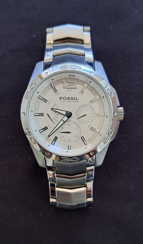 Relógio Fossil Bq9327 41mm Prateado Aço Inoxidável 