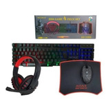 Kit  Gamer 4 En 1 Teclado Mouse Audifonos Pad Aoas