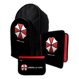 Kit Mochila+ Carpeta+ Cartu De Umbrela Resident Evil  #469