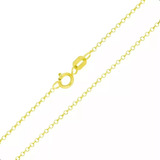 Corrente Cordão Feminino 45 Cm Ouro 18k Portuguesa Elo 1 Mm