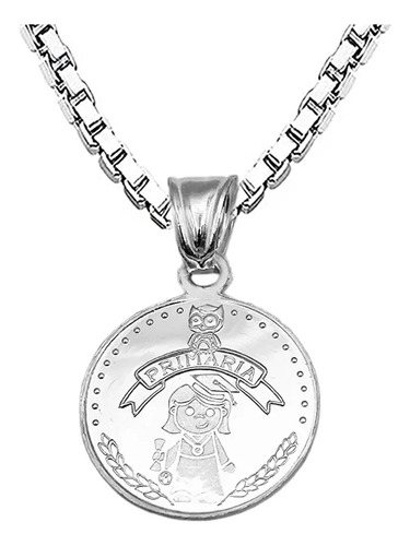 Dije De Graduación Primaria + Cadena Plata Pura 999