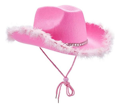 Chapéu Fluffy Feather Cowboymardi Gras Rave Cowgirl Ha [u]