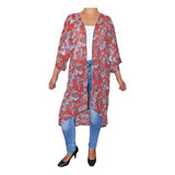 Kimono Largo Cardigan Seda Moda Mujer Juvenil Casual Ancho