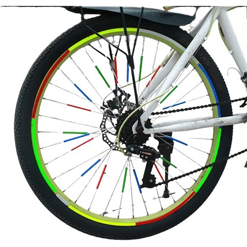 12 Clips Reflectantes Amarillos Para Radios De Bicicleta 