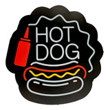 Letreiro Led Luminoso Hot Dog - Decoração Cachorro Quente Cor Preto 110v/220v (bivolt)