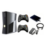  Xbox 360 Slim + Disco Duro 400 Juegos + 2 Controles + Cd´s 