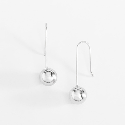 Aretes De Garfio De Dama Marca Nice Baño Platino 423471l