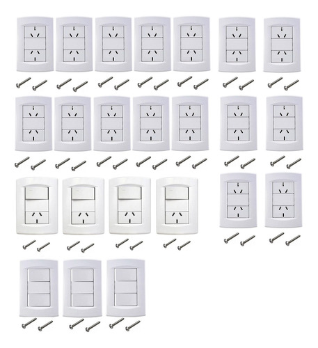 Llave De Luz Armada Sica Life Punto Y Toma 2 Tomas 2 Puntos