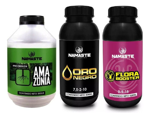 Combo Grandes Amazonia + Oro Negro + Flora Booster Namaste