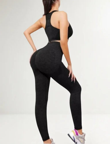 Leggins + Crop Top Conjunto Deportivo Gym Levanta Pompa 2en1