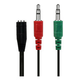 Cable Adaptador Auxilar 3.5 Micrófono Audífono Hembra Macho