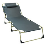 Camastro Plegable, Tumbon Relax, Cama Exterior O Interior Color Gris