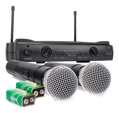 Microfone Digital Sem Fio Duplo Wireless Uhf Karaokê Igreja