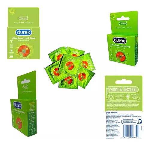 Preservativo Ultra Sensitivo Ribbed Durex Con Estrias