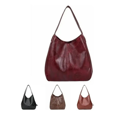 Bolso De Piel Vintage For Mujer Bolsa De Mano De Gran Capa