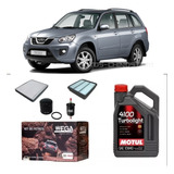 Kit 4 Filtros Chery Tiggo 2.0 Wega Y Motul 10w40 X5 Litros