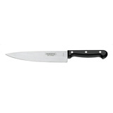 Cuchillo Cocina Tramontina Chef Hoja 17,7 Cm Inox Ultracorte Color Negro